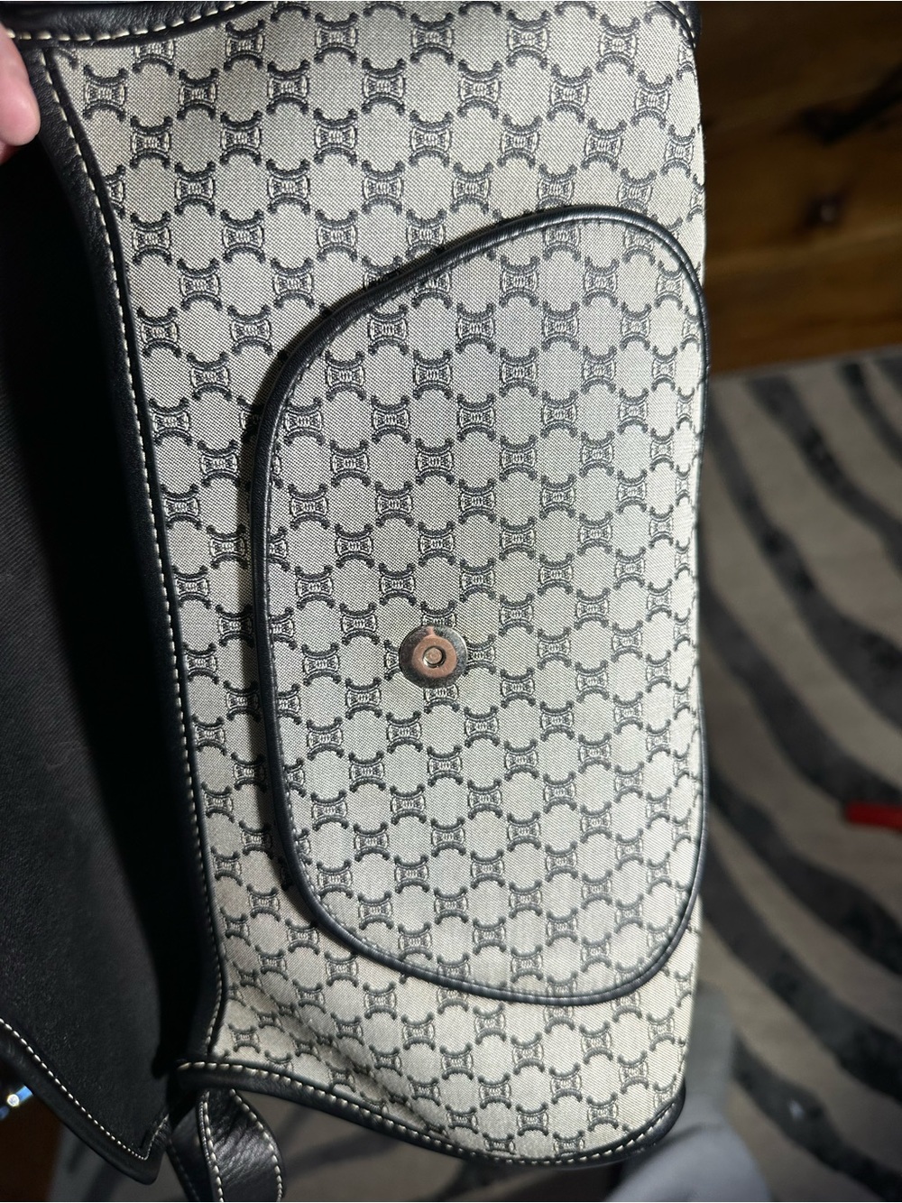 Celine Monogram Canvas shoulder bag with Black Trim - Picture 2 of 8